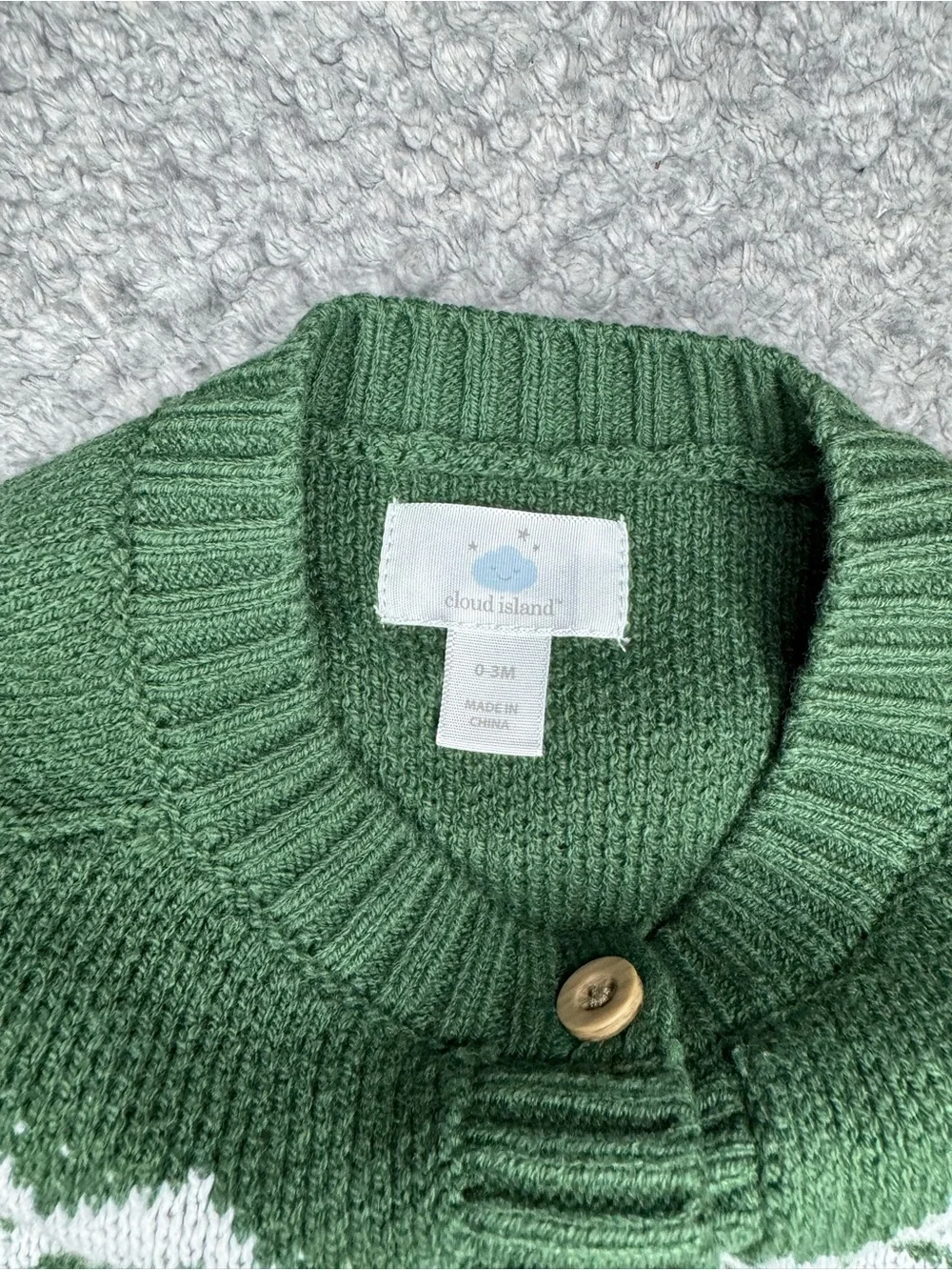 Cloud Island Unisex Baby’s 2pc Holiday Knit Sweater & Pants Set - Green 0-3M NWT